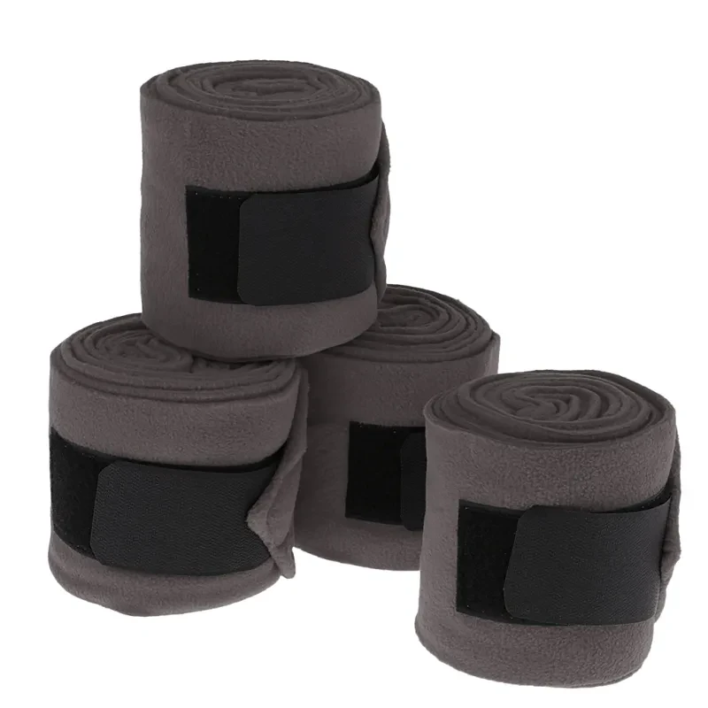 Horse Leg Wraps Set – 4-Pack Polar Fleece Leg Bandages with Adjustable Velcro Straps