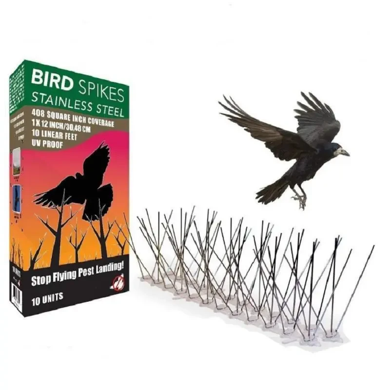 Bird Repellent Spikes – Stainless Steel Thorn Deterrent for Pigeons, Seagulls, and More