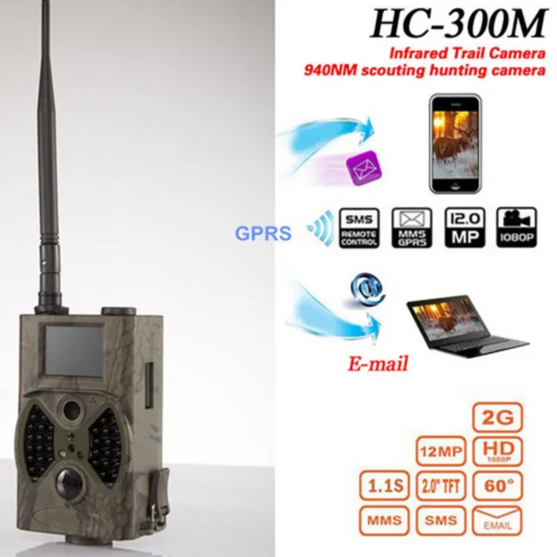 Anti-Theft Infrared Night Vision Solar Surveillance Camera with TF Card Slot & LCD Screen
