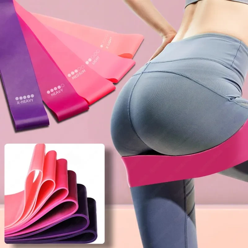 Resistance Bands for Fitness, Yoga, Pilates – Elastic Booty Bands for Women & Home Workouts