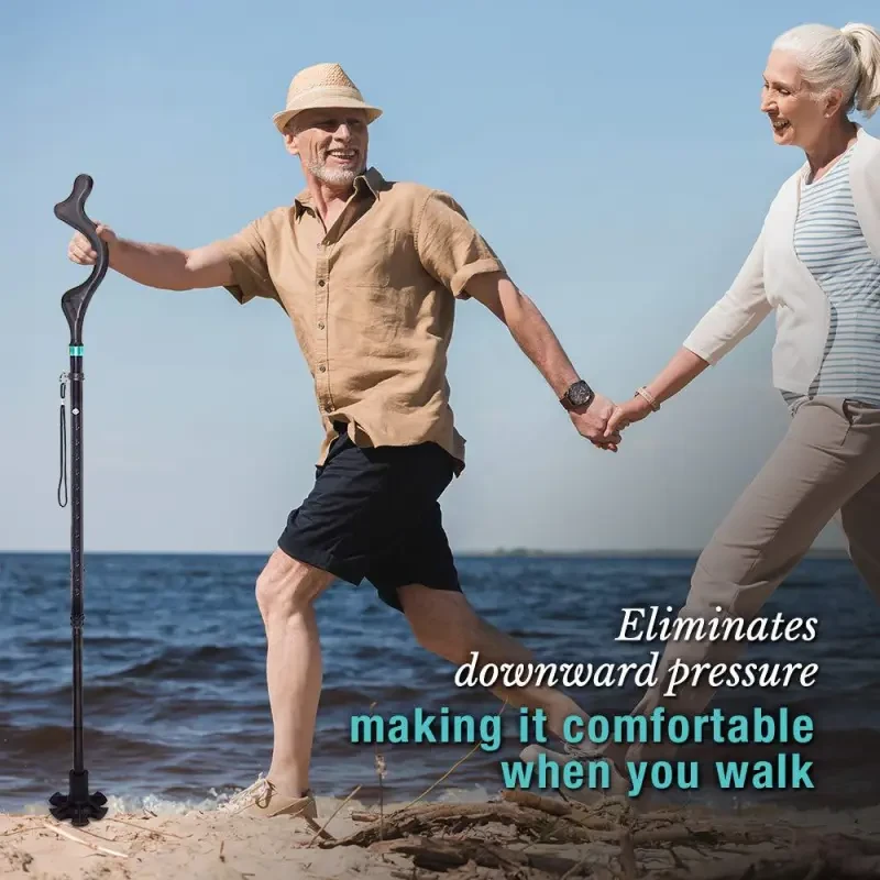 Revolutionary Collapsible Walking Cane with Ergonomic Upright Handle – Adjustable Posture Support Stick