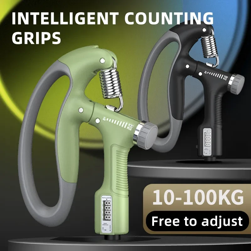 Smart Counting Grip - 10-100KG Adjustable Hand Trainer for Muscle & Arm Strength Fitness