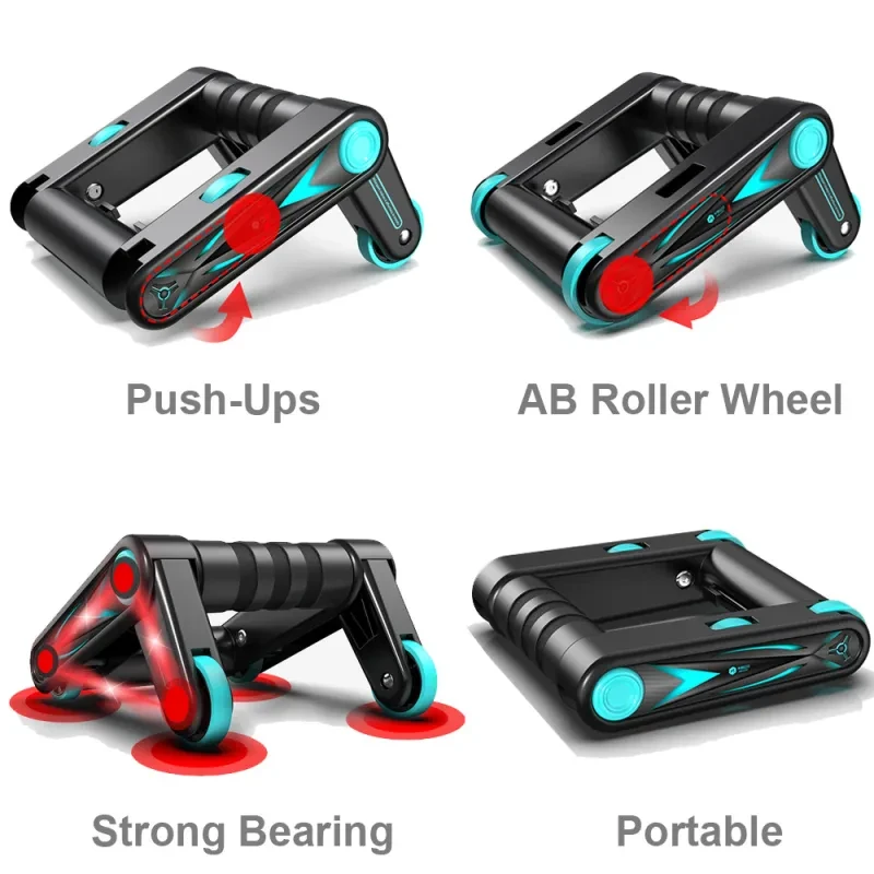Abdominal Muscle Wheel - Foldable Home Fitness Roller for Core & Strength Training