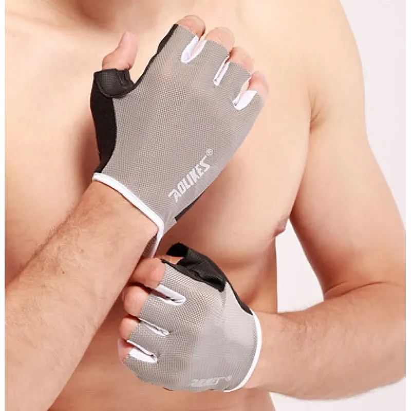 Workout Power Gloves – Breathable Half-Finger Gym Gloves with Leather Grip & Palm Protection