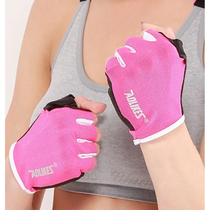 Workout Power Gloves – Breathable Half-Finger Gym Gloves with Leather Grip & Palm Protection