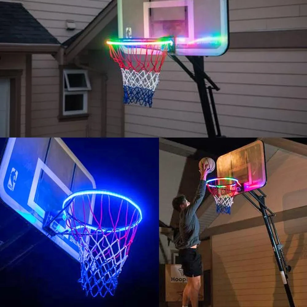 Induction Color Changing LED Basketball Rim Light – Nighttime Hoop Frame Illumination