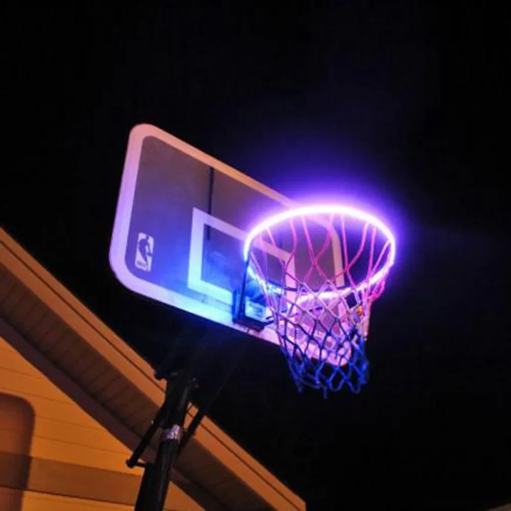 Induction Color Changing LED Basketball Rim Light – Nighttime Hoop Frame Illumination