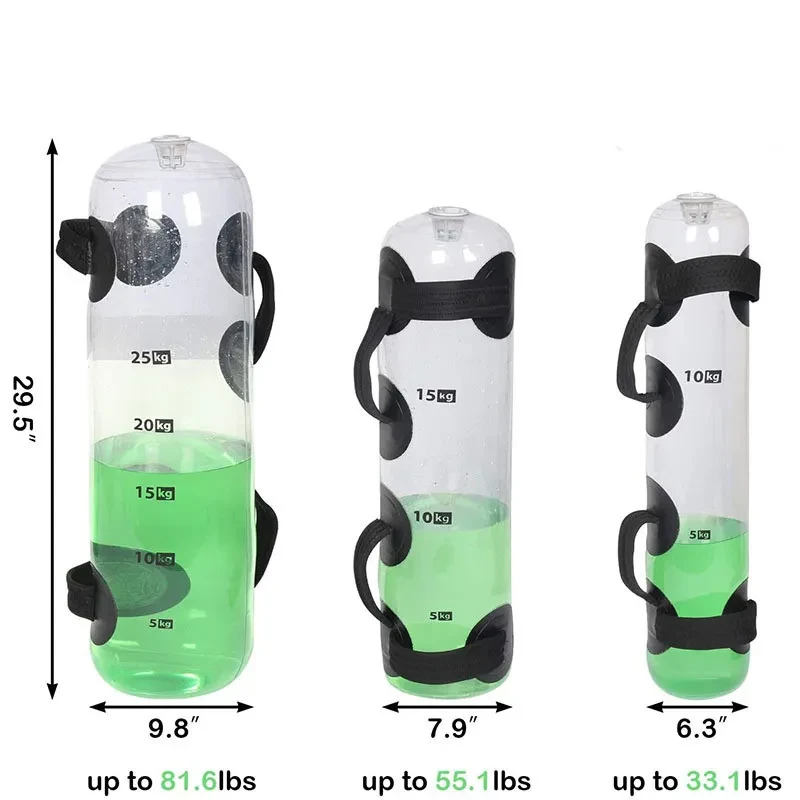 Portable Adjustable Water Weight Bag – Transparent Fitness Power Training Tool for Strength & Balance