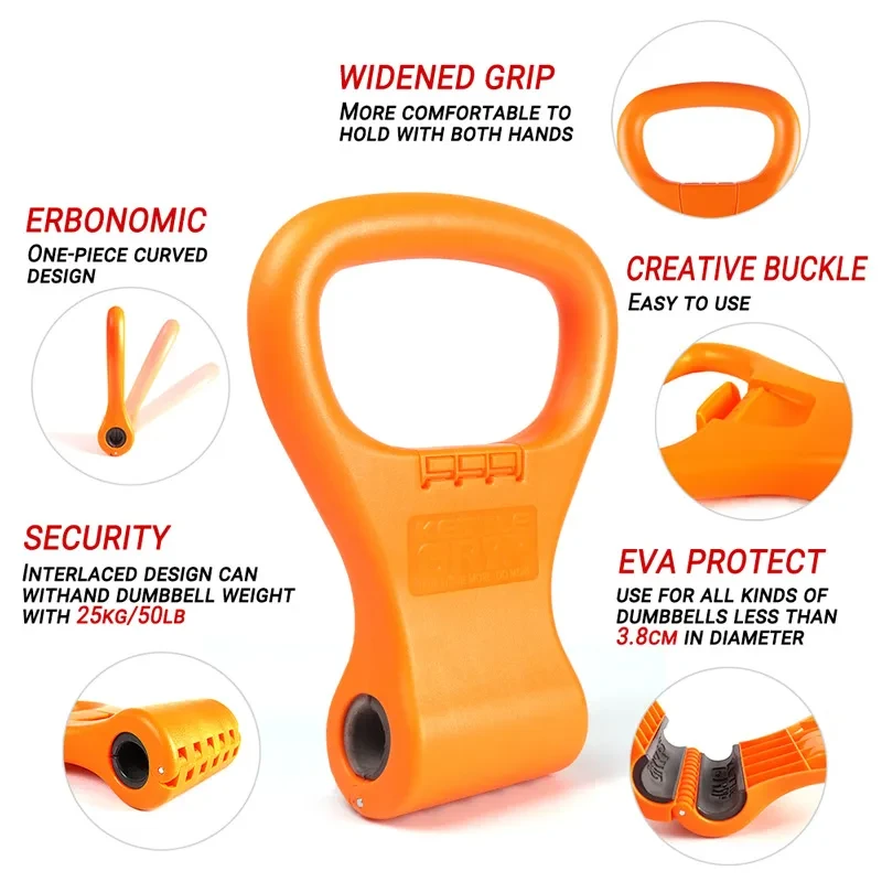 Kettlebell Adjustable Handle – Dumbbell to Kettlebell Converter Clip for Power Training