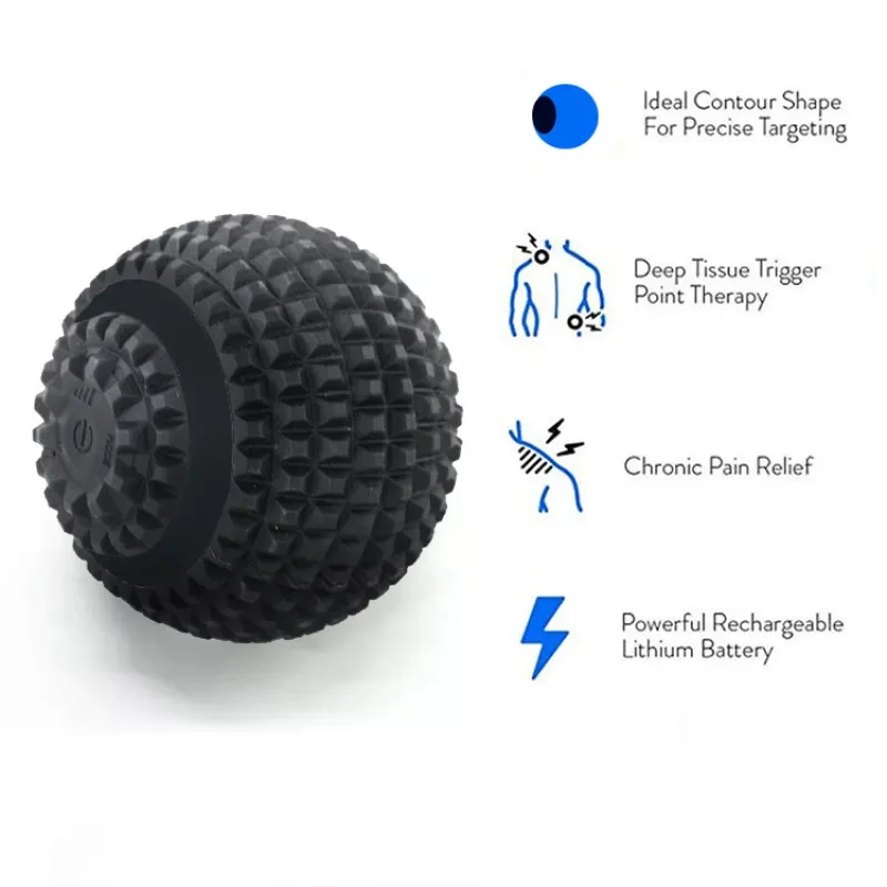 Electric Vibrating Massage Ball – 4-Speed Portable Muscle Therapy Roller for Deep Tissue Relief