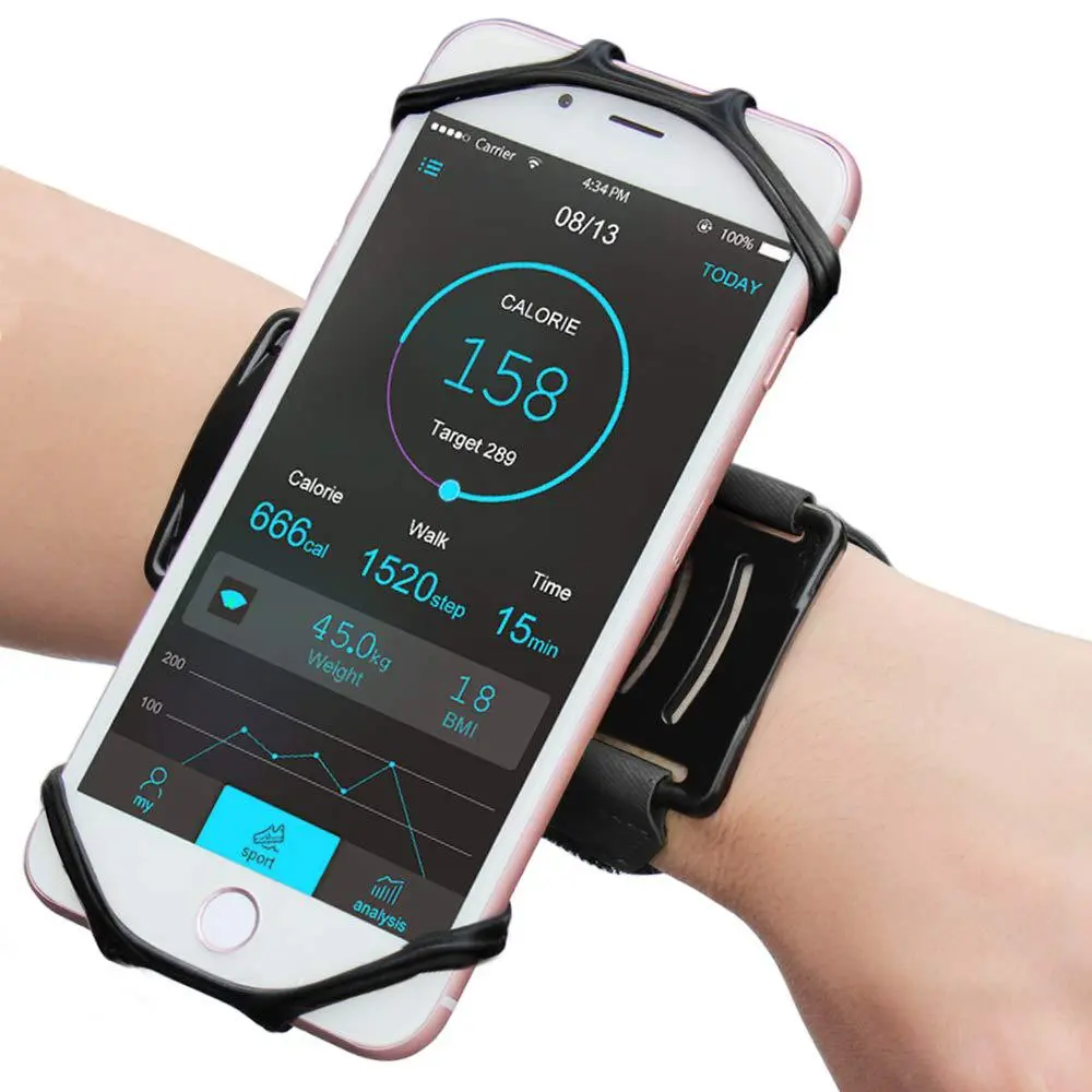 Detachable Mobile Phone Holder – 360° Rotating Arm Strap for Running, Gym & Sports Use