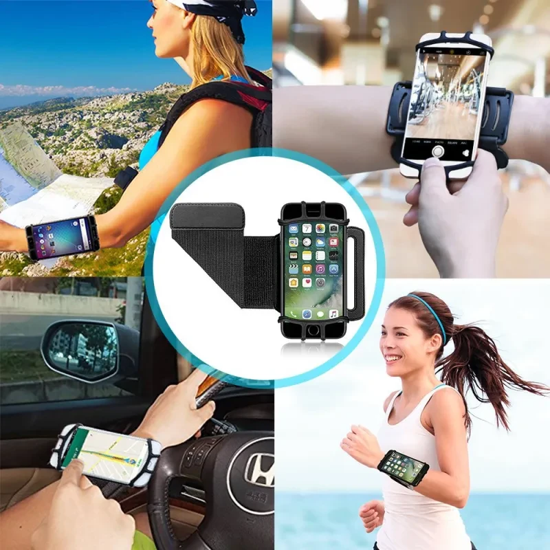 Detachable Mobile Phone Holder – 360° Rotating Arm Strap for Running, Gym & Sports Use