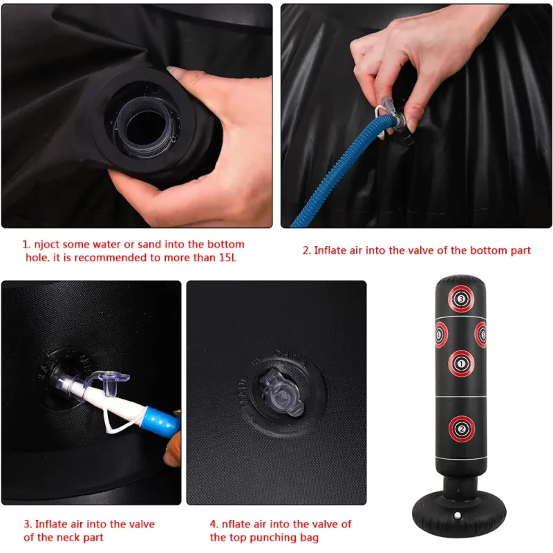 PVC Inflatable Boxing Column – 1.6M Standing Punching Bag for Fitness & Training