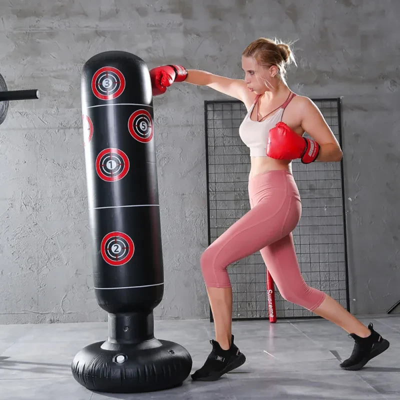 PVC Inflatable Boxing Column – 1.6M Standing Punching Bag for Fitness & Training