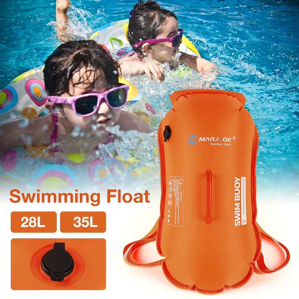 Double Airbag Swimming Buoy – Waterproof Floating Backpack for Open Water Safety & Storage