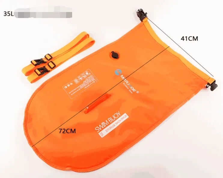 Double Airbag Swimming Buoy – Waterproof Floating Backpack for Open Water Safety & Storage