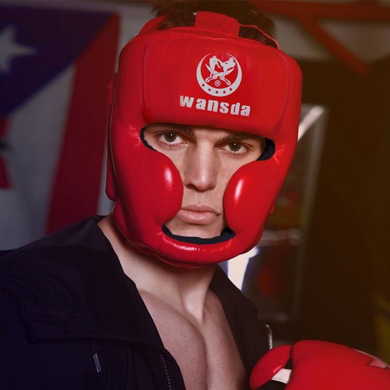 Taekwondo Fighting Headgear Helmet – PU Leather Martial Arts Protective Gear for Adults