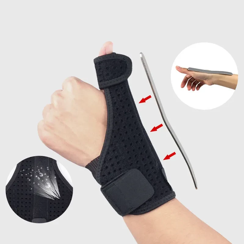Thumb & Wrist Support with Steel Bar – Adjustable Hand Brace for Carpal Tunnel, Sprains & Injury Recovery