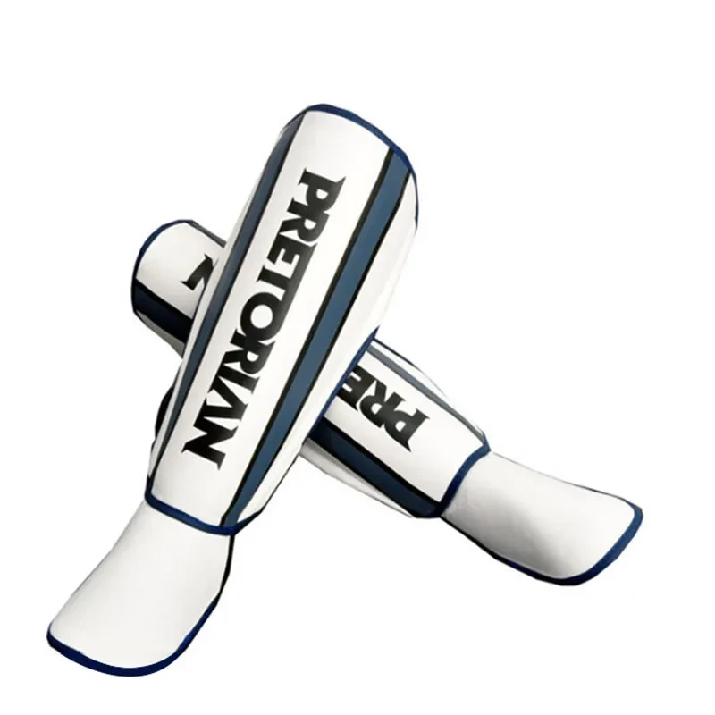 Muay Thai Shin Guards with Instep – PU Protective Gear for Boxing