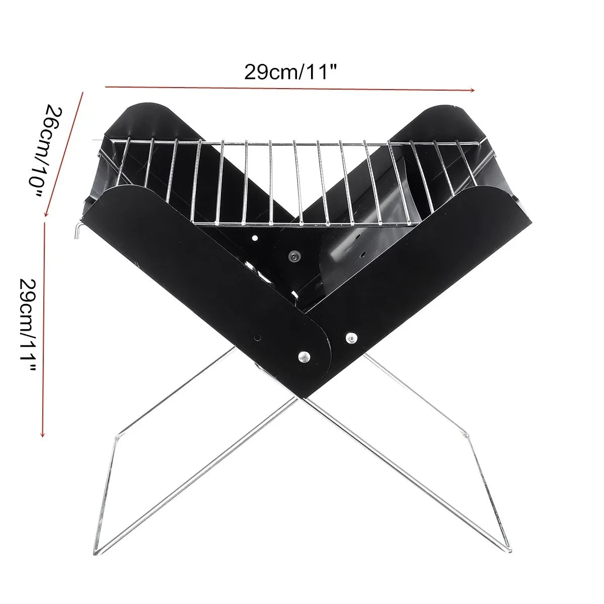 Portable Folding Stainless Steel BBQ Grill – Compact Charcoal Outdoor Tool