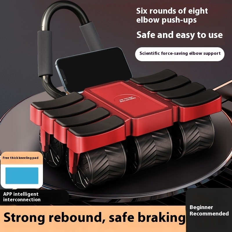 Smart Rebound Ab Roller – 6-Wheel Core Trainer with Brake