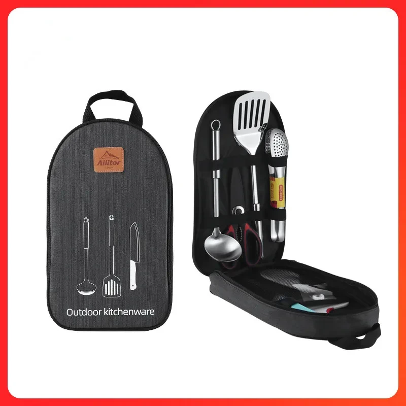 Outdoor Picnic Cookware Set with Storage Bag β 7-Piece Camping Kitchen Kit
