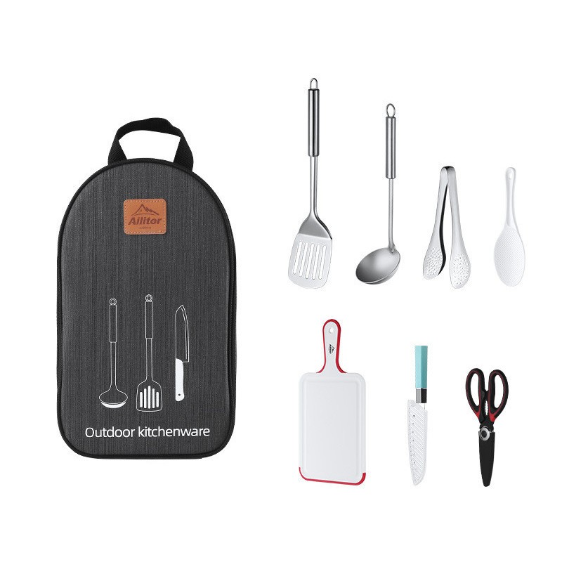 Outdoor Picnic Cookware Set with Storage Bag β 7-Piece Camping Kitchen Kit
