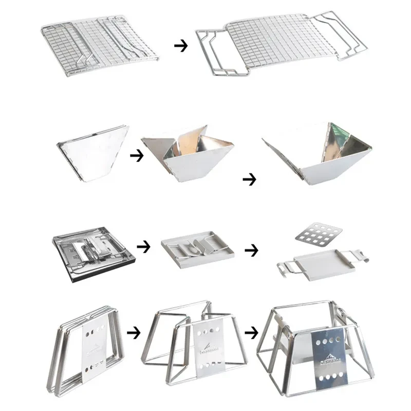 Portable Folding BBQ Grill – Stainless Steel, Non-Stick, Outdoor Use