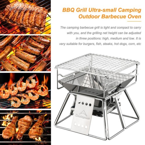 Portable Folding BBQ Grill – Stainless Steel, Non-Stick, Outdoor Use