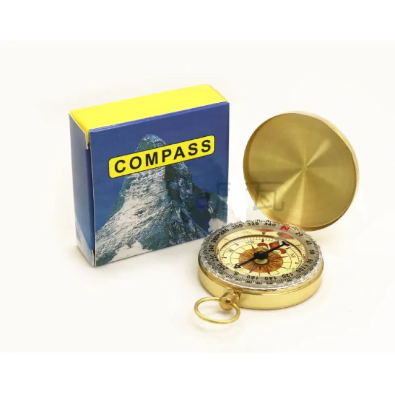 Vintage Copper Pocket Compass – Luminous, Waterproof, Flip Lid