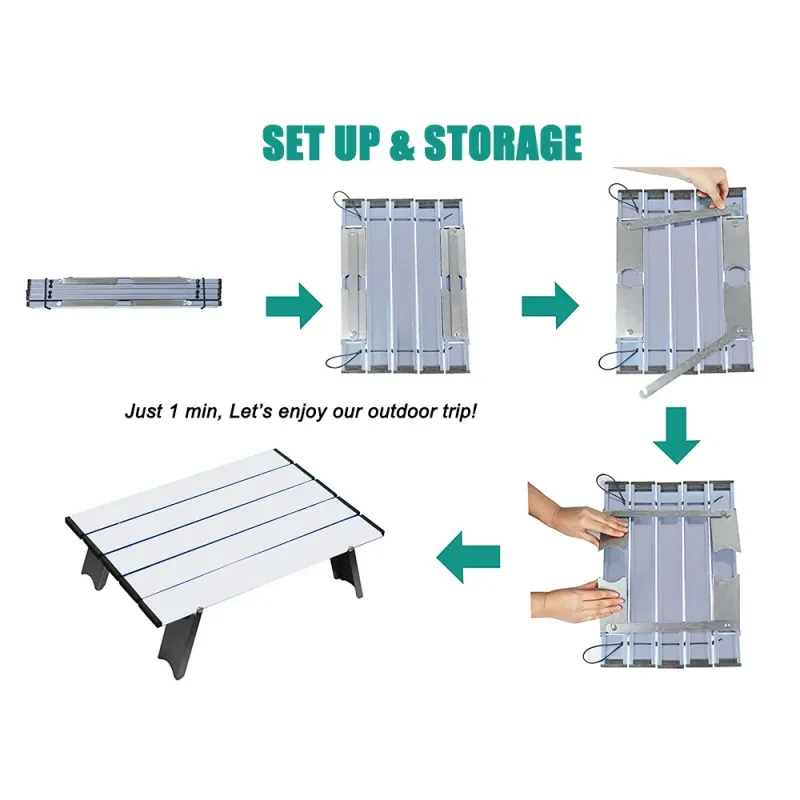 Portable Mini Aluminium Folding Camping Table – Lightweight & Compact