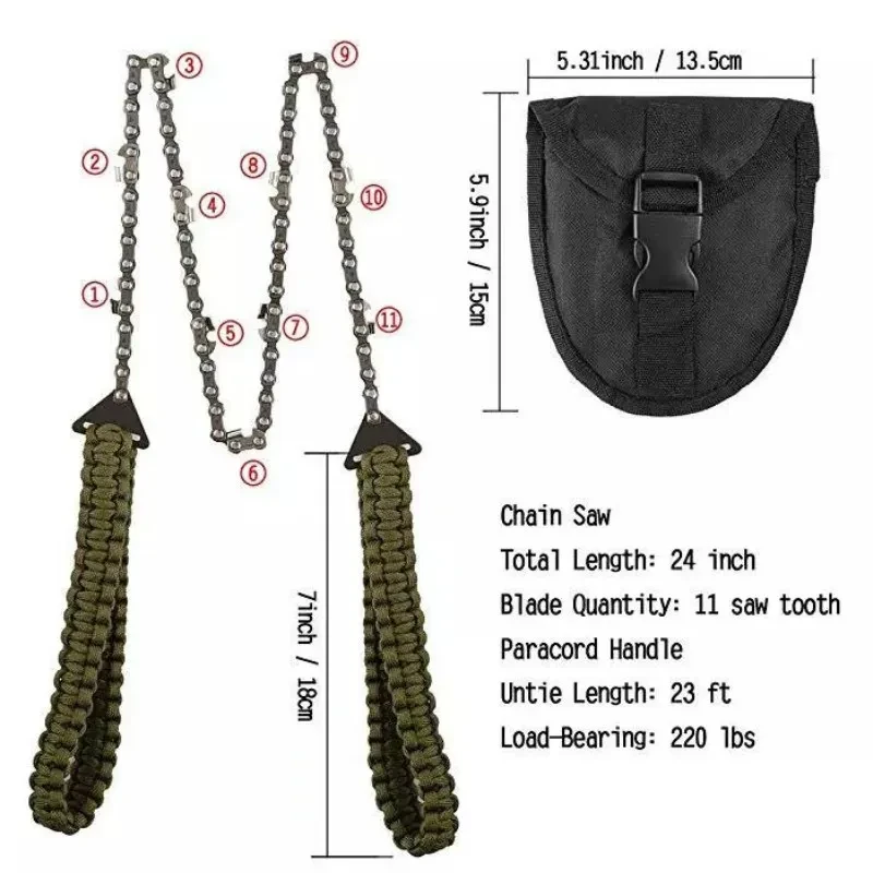 Survival Pocket Saw with Umbrella Rope – Camping & Outdoor Tool