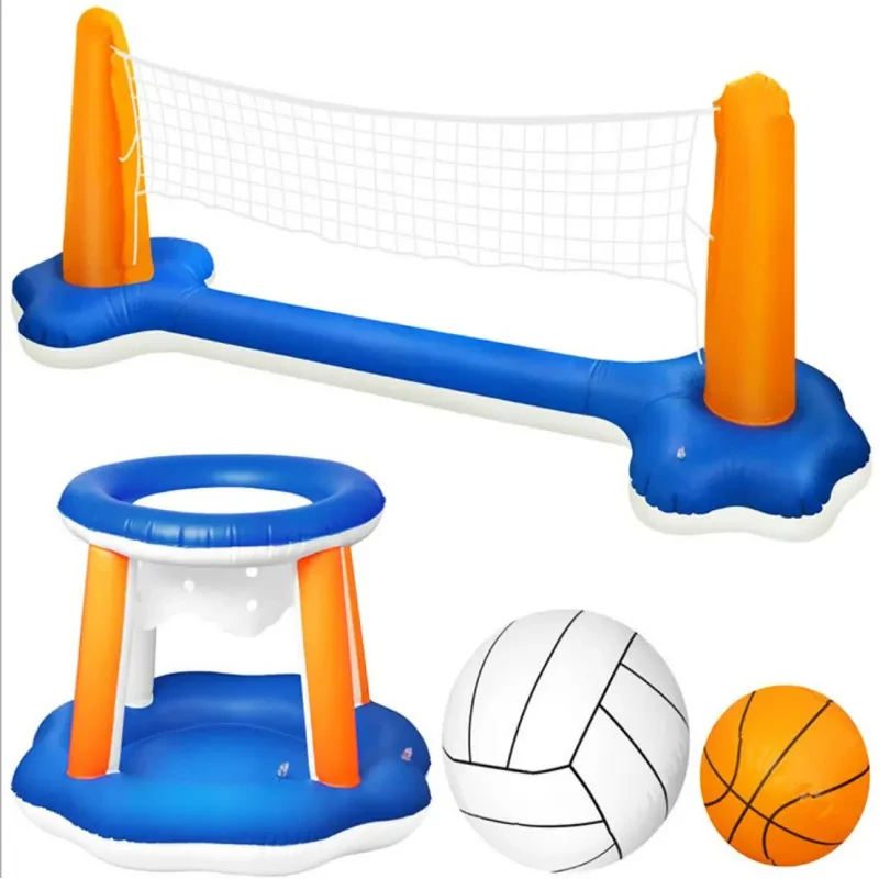 Inflatable Water Volleyball & Basketball Set β Pool & Beach Games