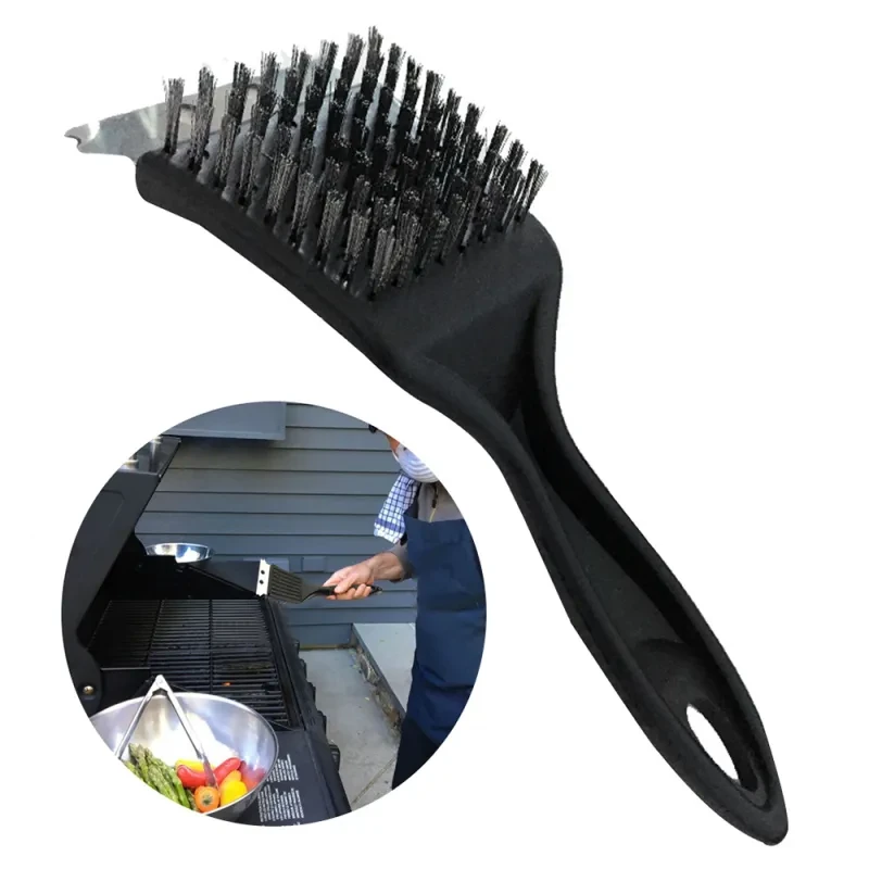 Wire Bristles BBQ Cleaning Brush – Grill Cleaner with Shovel Combo