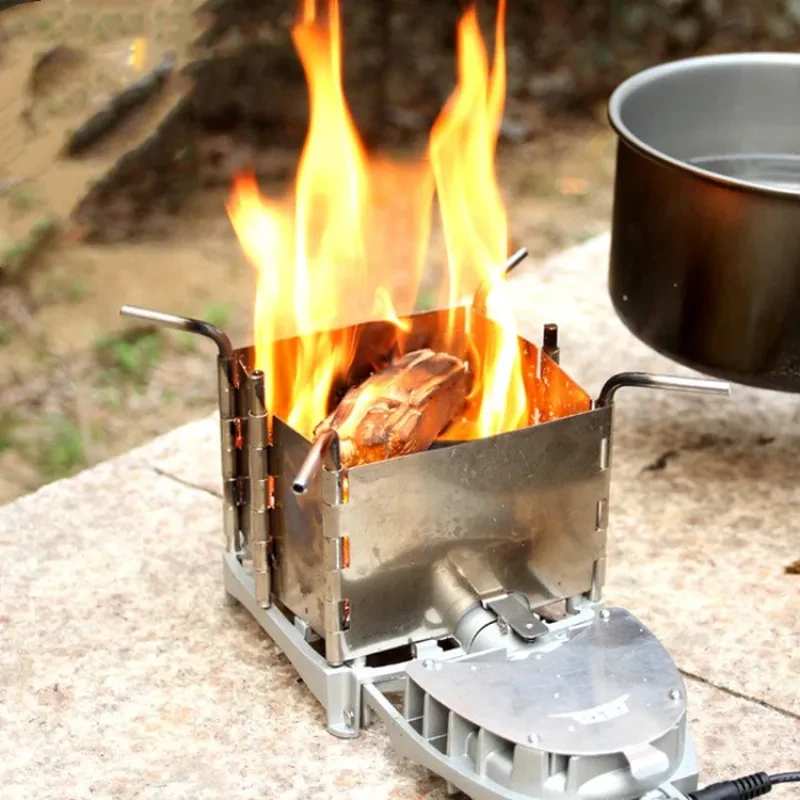 Portable Stainless Steel Folding Wood Stove for Outdoor Camping