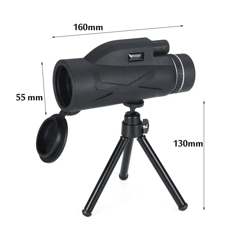 80x100 Monocular Telescope with Phone Clip – HD Zoom & Night Vision