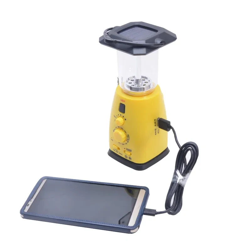Solar & Hand-Crank Emergency Light with Radio & Mobile Charger