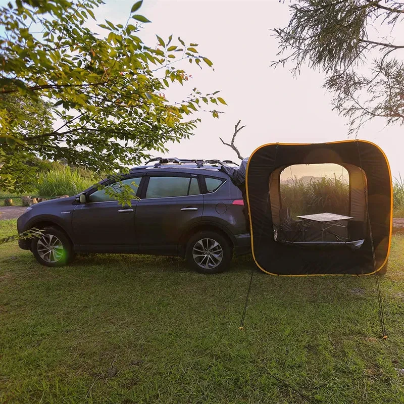 Pop-up Car Tail Tent – Waterproof Outdoor Sunshade for 3–4 People