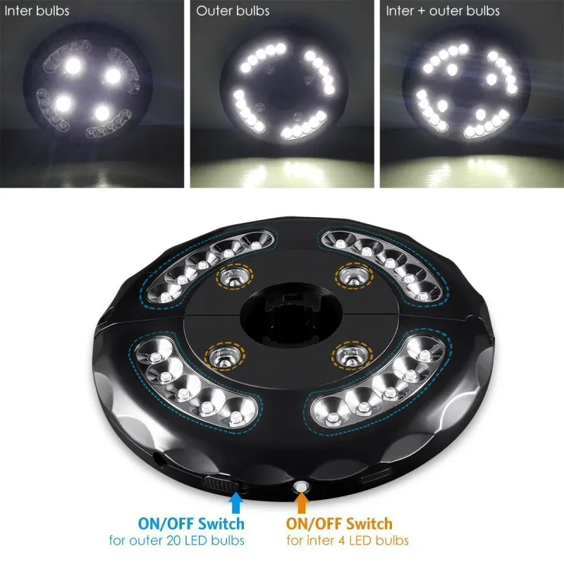24-LED Umbrella Light – Detachable Camping & Patio Tent Lamp