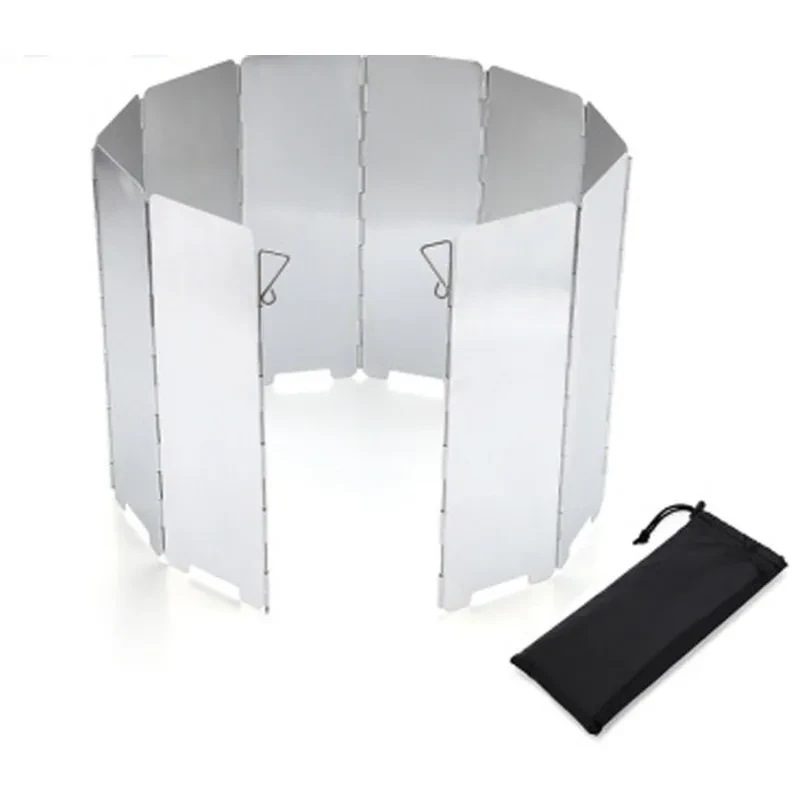 Aluminum Folding Windshield with Latch β 10 Panel Camping Shield