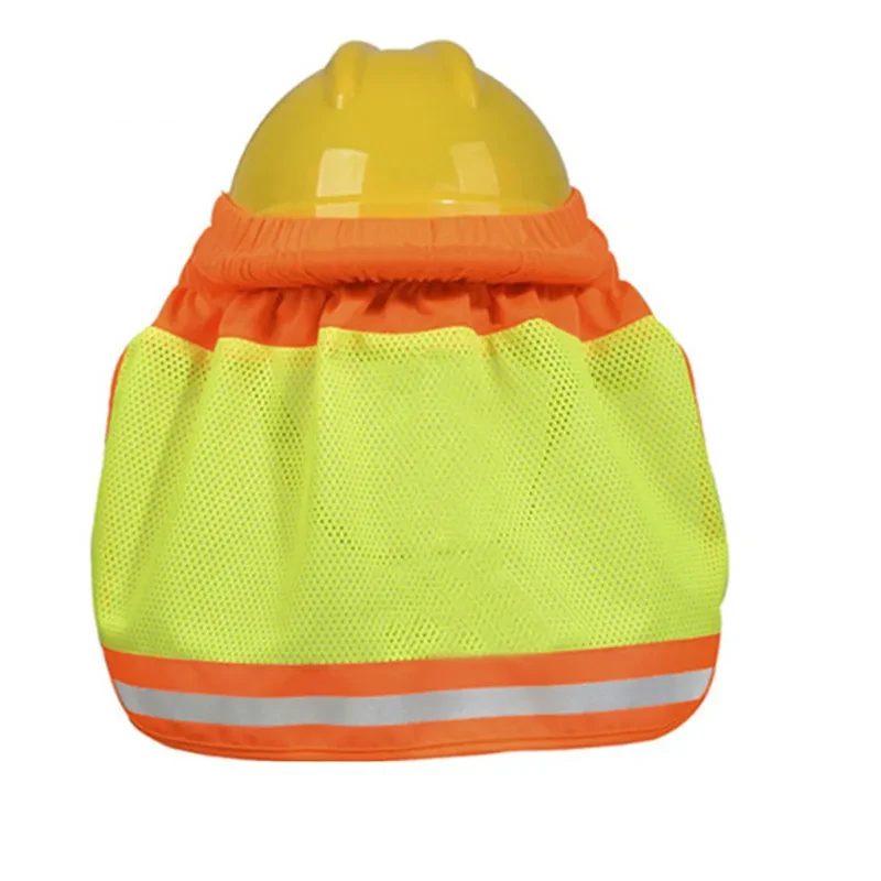 Anti-UV Sun Visor Curtain for Safety Helmet – Green Mesh Design