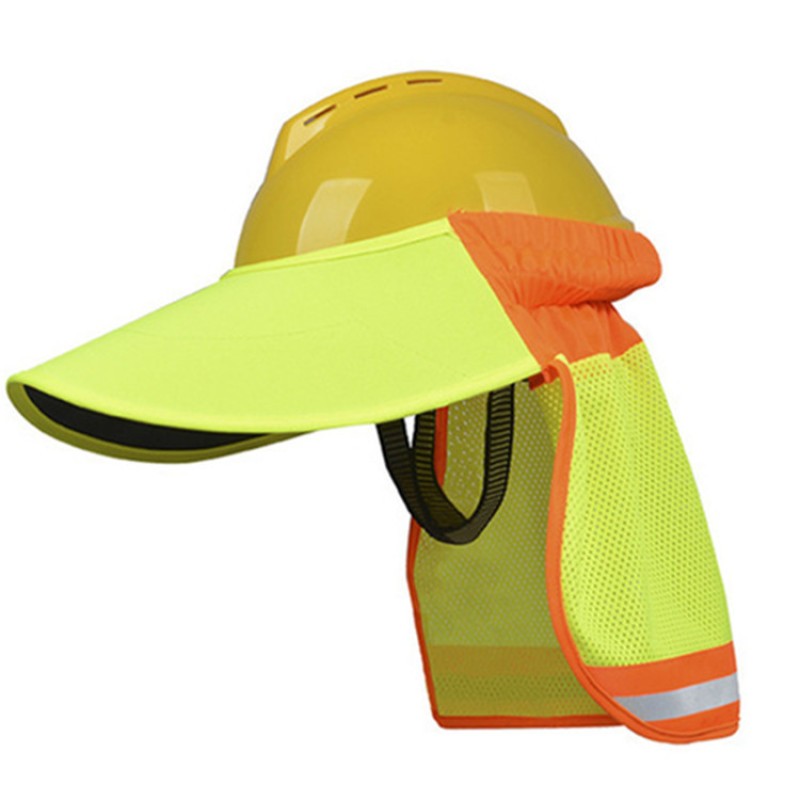 Anti-UV Sun Visor Curtain for Safety Helmet – Green Mesh Design