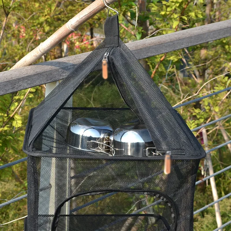 Outdoor Folding Square Hanging Network – Portable Mesh Storage for Camping & Home