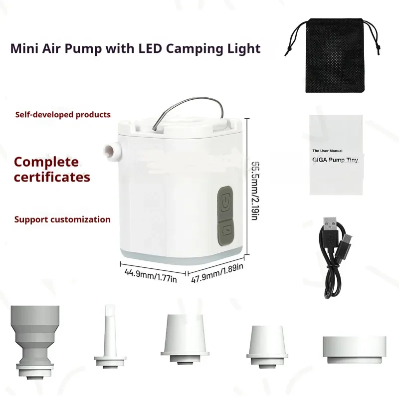 Mini Dual-Purpose Air Pump – USB-C Rechargeable & Outdoor Ready