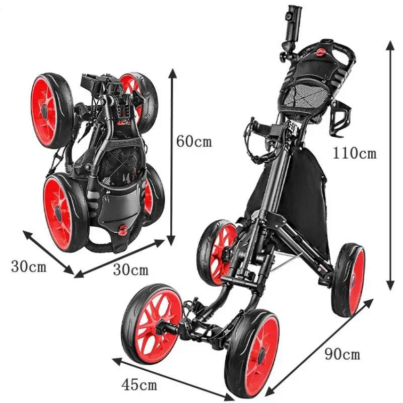 Foldable 4-Wheel Golf Trolley – Lightweight Aluminum Golf Cart