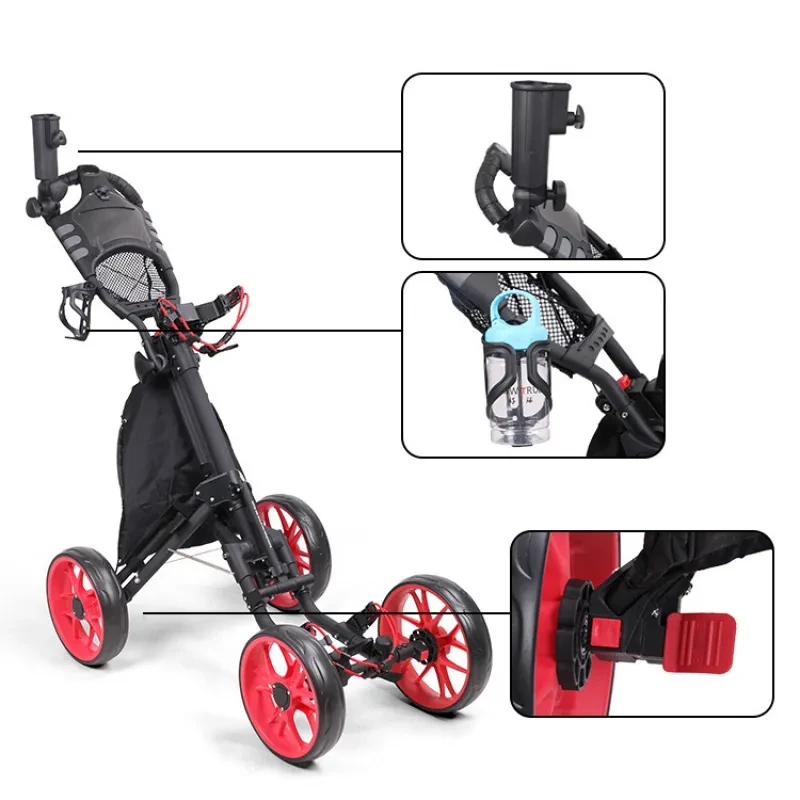 Foldable 4-Wheel Golf Trolley – Lightweight Aluminum Golf Cart