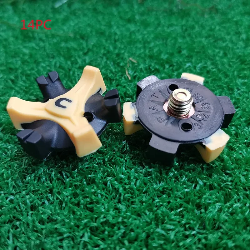 14pcs Golf Shoe Spikes – TPR Soft Studs for Screw-Fit Boots