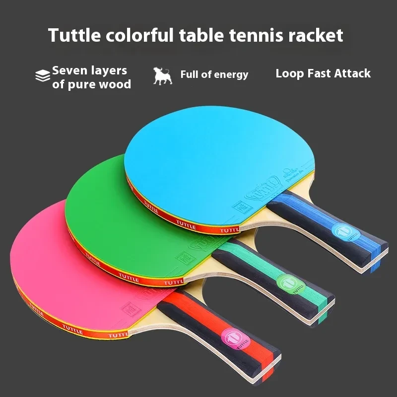 Pure Wood Table Tennis Racket with Bag – Long Handle, Pro Quality