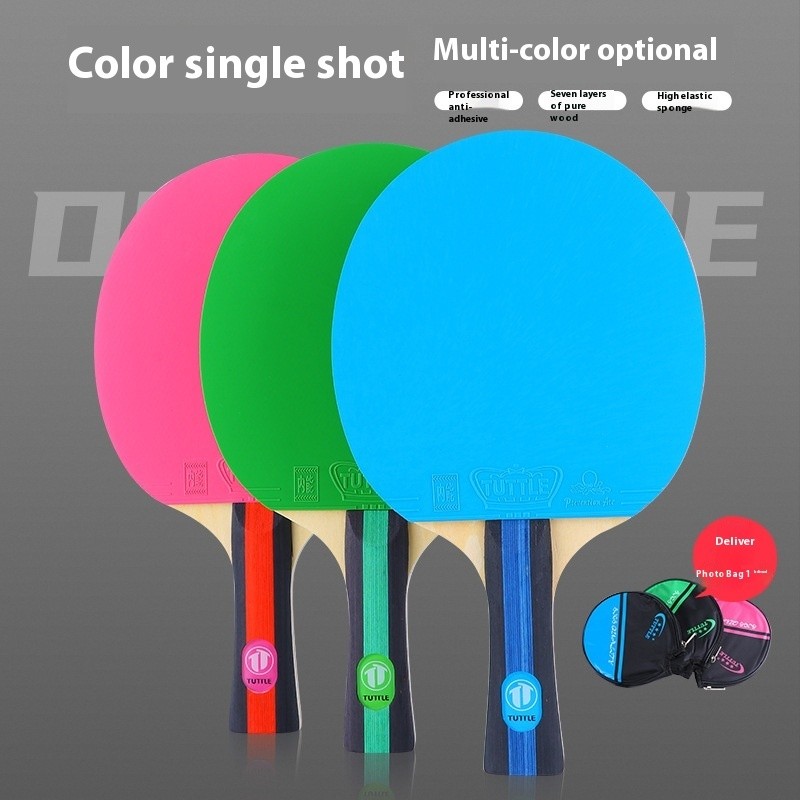Pure Wood Table Tennis Racket with Bag – Long Handle, Pro Quality