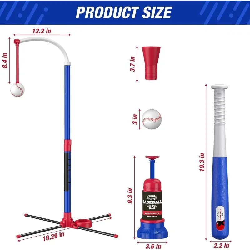 3-in-1 Kids Baseball Toy Set – Auto Serve, Adjustable Height Fun